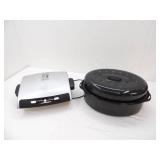 George Foreman Grill & Large Graniteware Roaster