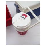 Coleman 48-quart Cooler, Coleman FlipLid 5-quart cooler, 1/2 gallon water jug, insulated lunch box