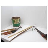 Vintage Metal Bucket and Tools