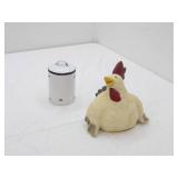 Chicken Statue/Figurine & Ceramic Candle Holder with Lid (NEW)