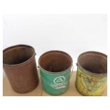 Vintage Metal Buckets 3ct