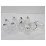 Home Interiors Clear Glass Peg Votive Candle Holders. Diamond Optic/Point Pattern, Snowflake Pattern (NEW)