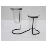 Wrought Iron & Glass Candleholders (NEW IN BOX)