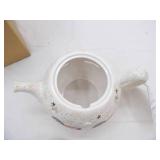 Home Interiors Americana Ceramic Teapot Candle Holder/Shade (NEW IN BOX)