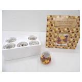 Set of 6 Porcelain Harvest Votive Holders (NEW in Box)