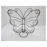 Black Metal Butterfly Candle Holder. New with Tags. 19" wide by 21" tall