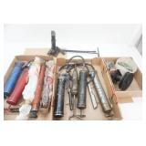 Variety of Grease Guns, 1 Jack, Clip-On Wheel Weights