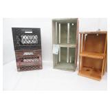 2 Vintage Wooden Crates, 2 Milk Crates