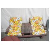 Vintage Wooden Patio Set with Cushions