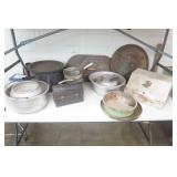 Vintage Kettles, Pots, Pans, Lunchbox, Lids, Strainers. Vintage Graniteware, Aluminum and more