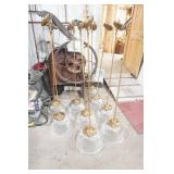 9 Restaurant Lamps. Glass & Brass Pendant Lights