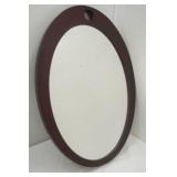Wooden Oval Mirror