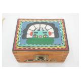 Wooden Jewelry Box with Rings and 1 Necklace