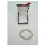 Jewelry Lot: Stretch Bracelet featuring glass floral beads