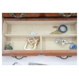 Wooden Jewelry Box and Jewelry