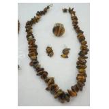 Jewelry Lot: Vintage Gold-Toned Earrings, Tiger