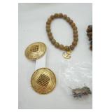 Jewelry Lot: Vintage Gold-Toned Earrings, Tiger