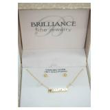 Brilliance Fine Jewelry: Sterling Silver 14KT Gold Plated Mama Necklace and Earring Set
