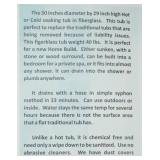 Fiberglass Soaking Tub. New. "Smoke" Color. Victorian Bathtubs. 30" diameter by 29" high