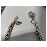 Sterling Silver Caviar Beaded Necklace & Bracelet Set