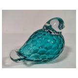 Turquoise Honeycomb Large Glass Bird
