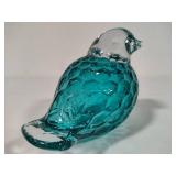 Turquoise Honeycomb Large Glass Bird