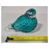 Turquoise Honeycomb Large Glass Bird