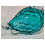 Turquoise Honeycomb Large Glass Bird
