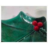 Lefton Holly Berry Sleigh Dish & Small Serving Tray