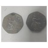 Bank of England Note Featuring Queen Elizabeth II + Misc Coins