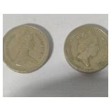 Bank of England Note Featuring Queen Elizabeth II + Misc Coins