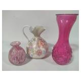 Pretty Pink Vases & Floral Pitcher