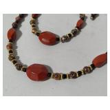 14K 1/20 Carnelian Beaded Necklace, Bracelet & Earring Set