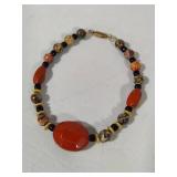 14K 1/20 Carnelian Beaded Necklace, Bracelet & Earring Set