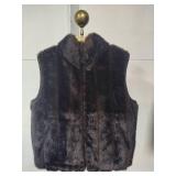 Giacca Gallery Brown Reversible Faux Fur Vest (Size 1X)