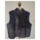 Giacca Gallery Brown Reversible Faux Fur Vest (Size 1X)