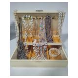 Vintage Mele Jewelry Box w/Fashion Jewelry