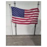 Large American Flag w/Pole