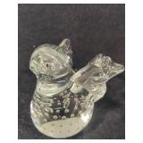 Glass Bird & Crystal Glass Horn Ornament