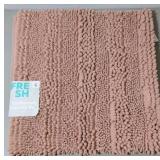 FRESHMINT Chenille Bathroom Rugs Mat 24"x17", Non-Slip Bath Mat for Bathroom Floor & Bathtub, Washable Soft Shower Shag Bath Rugs, Fluffy Thick Water Absorbent Microfiber Shower Mat, Dusty Pink
