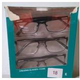 Foster Grant Full Rim Fashion Reading Glasses 3 Pack +2.00 CC