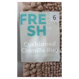 FRESHMINT Chenille Bathroom Rugs Mat 24"x17", Non-Slip Bath Mat for Bathroom Floor & Bathtub, Washable Soft Shower Shag Bath Rugs, Fluffy Thick Water Absorbent Microfiber Shower Mat, Dusty Pink