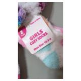 2 pack girls cozy socks size 10.5- 4  (set of 3)