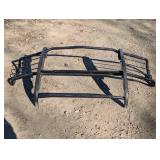Approximately 7 ft 44-in center with 24-in sides. Black horse truck grill
