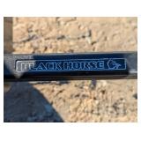 Approximately 7 ft 44-in center with 24-in sides. Black horse truck grill