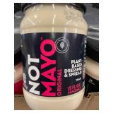 WV 3 - Case of 12 Not Mayo Original Plant-Based Spread, 15oz Jars (Best by Nov 2024)