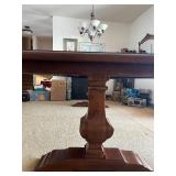 Dining Table - Dark Wood, Double Pedestal Base