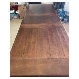 Dining Table - Dark Wood, Double Pedestal Base