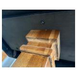 Dining Table - Dark Wood, Double Pedestal Base