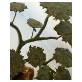 MCM Bijan Metal Bronze Patina Tree Sculpture on Rock Base